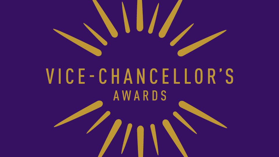Purple background with gold text reading 'Vice-Chancellor's Awards'.