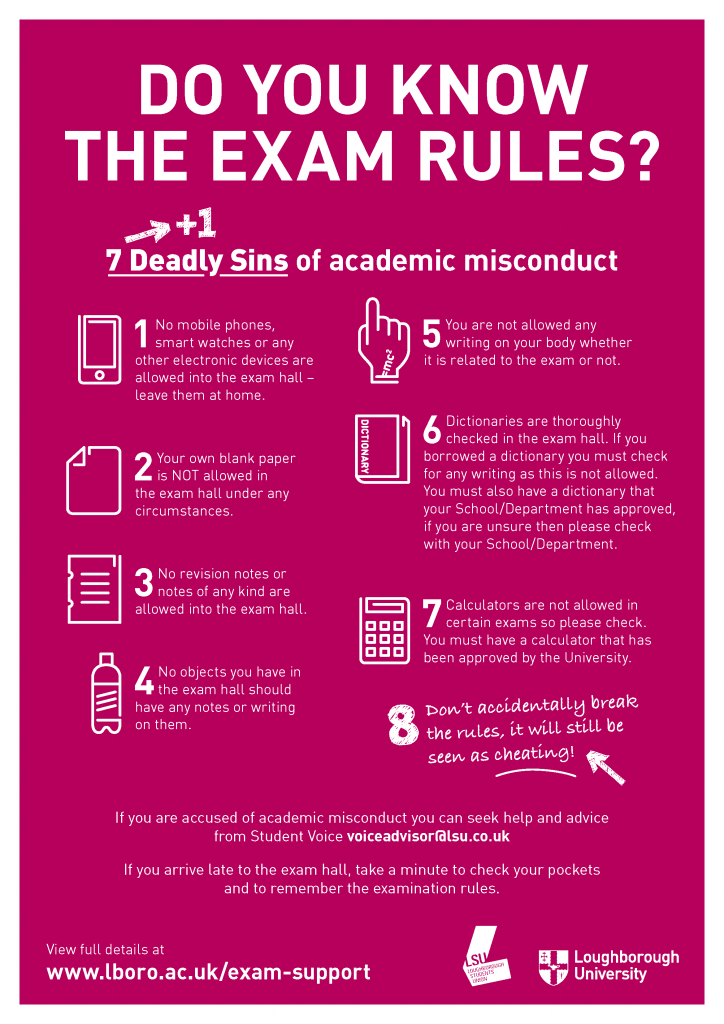 Know The Exam Rules Avoid The 7 Deadly Sins Ad Lib 1640