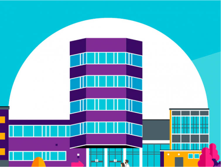 Stylised image of our building, Brockington.
