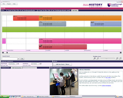 Timeline showing first year of an undergraduate at Lboro