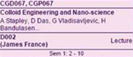 Loughborough University timetable excerpt