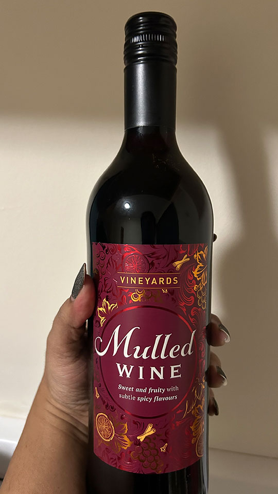 A bottle of mulled wine