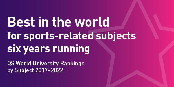 Best in the world for sports-related subjects, six years running. QS World University Rankings by subject 2017-2022