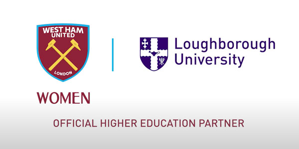 West Ham United Women and Loughborough University logos / Official Higher Education Partner