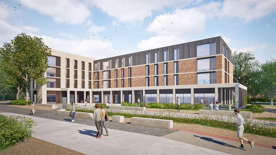 Mock-up of the new Sue Campbell Hall of Residence