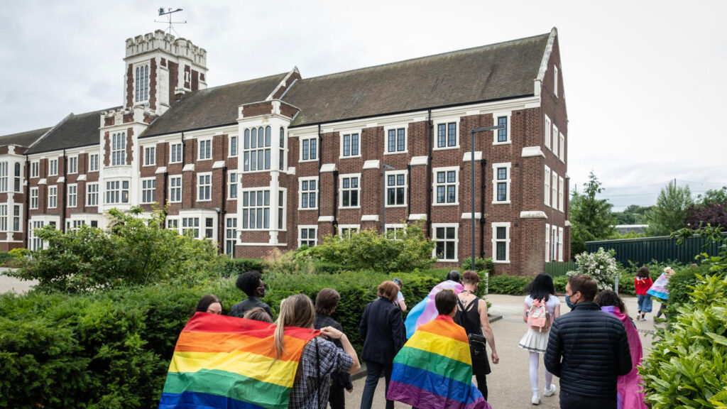 2021 LGBT+ pride march on the Loughborough campus